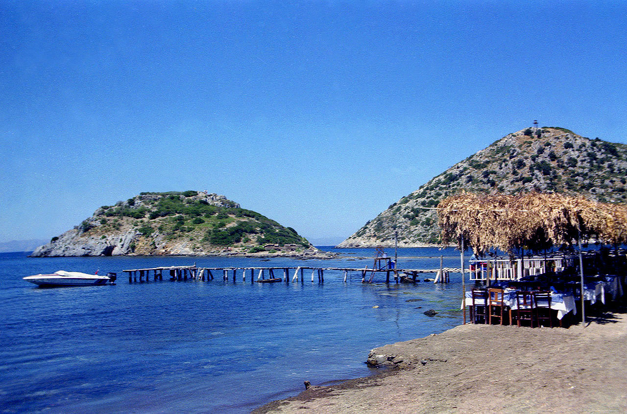 05.06.1996 | Hafen | Landesteg vor Haseninsel und Myndos-Kirchenruine